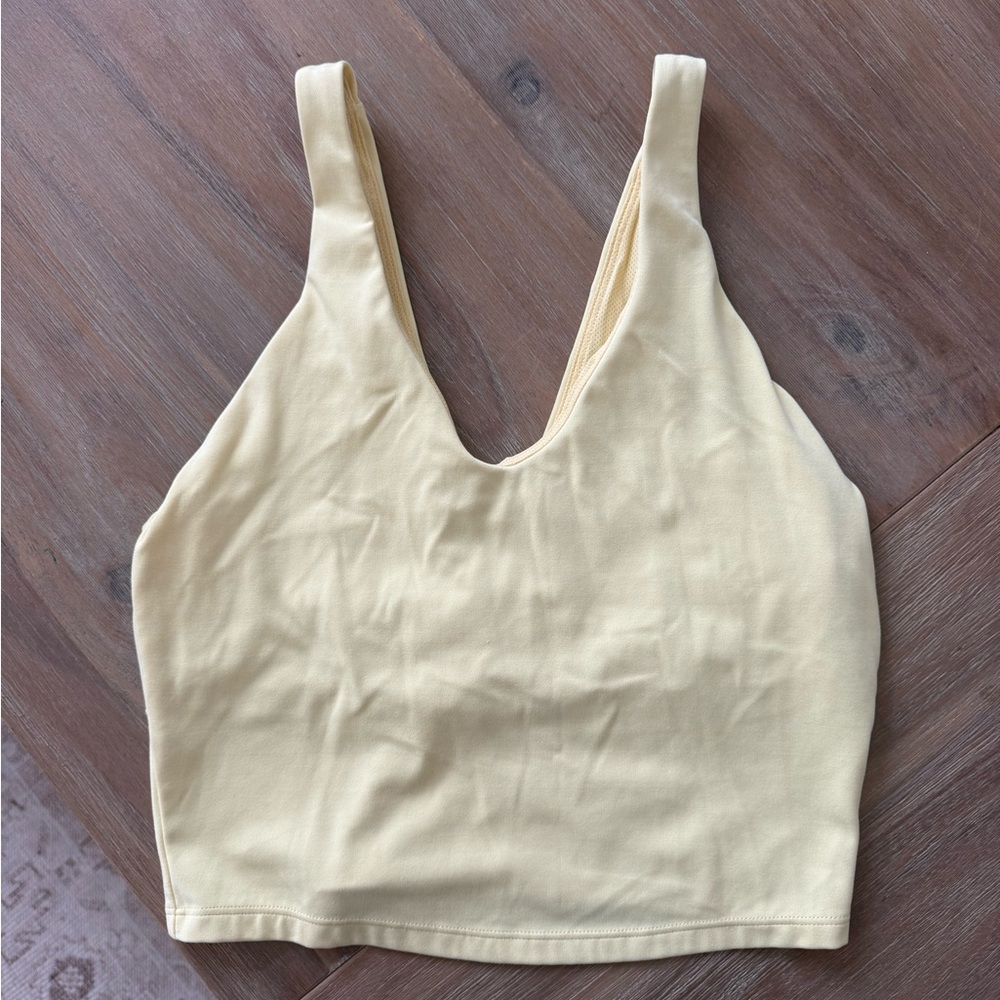 all in motion Pale Yellow V-Neck Women's Crop Top